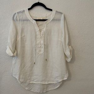 Maeve White Linen Top